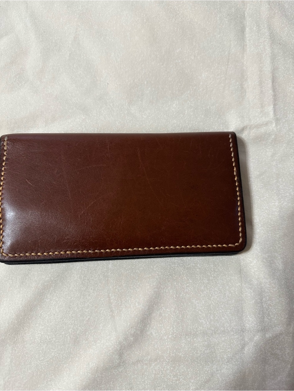 TOP GRAIN LEATHER BIFOLD WALLET (NO BRAND)